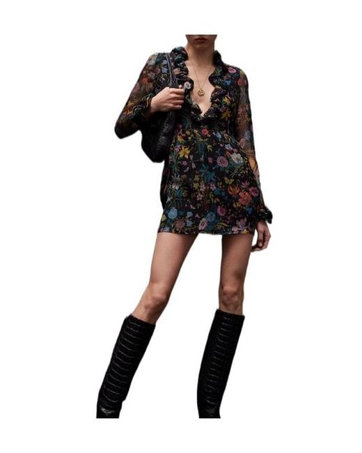 Gucci Black Printed Silk Chiffon Dress