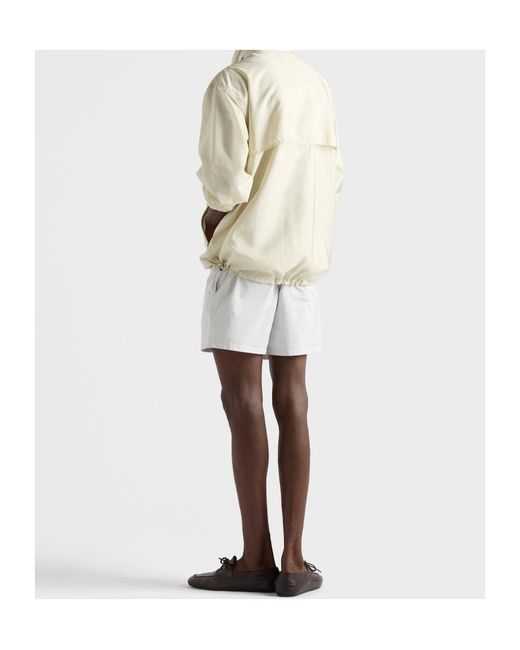 Prada Natural Re-Nylon Hooded Windbreaker Jacket for men