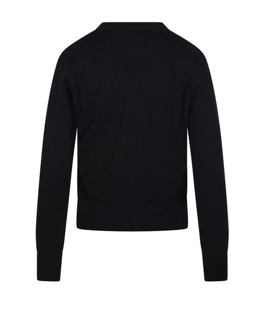 AMI Blue Adc V Neck Merino Cardigan