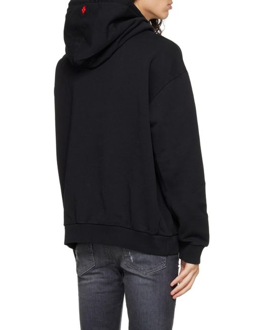 Marcelo Burlon Black County Of Milan Graphic-Printed Drawstring Hoodie for men