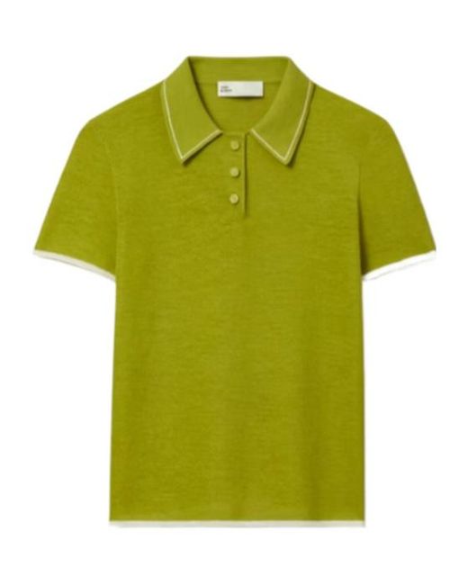 Tory Burch Green Wool Polo Top