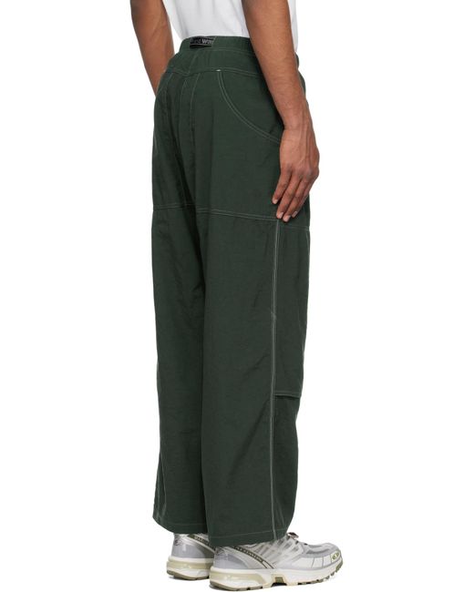 And Wander Green X Gramicci Nylon Double Knee Pants for men