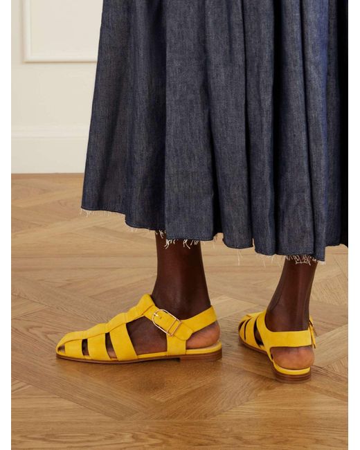 Gabriela Hearst Yellow Buckle Flat Sandals