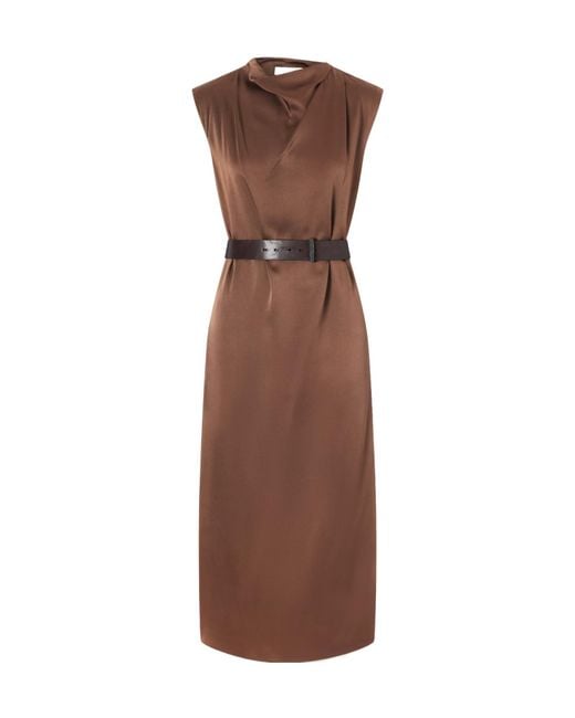 Brunello Cucinelli Brown Sleeveless Dress