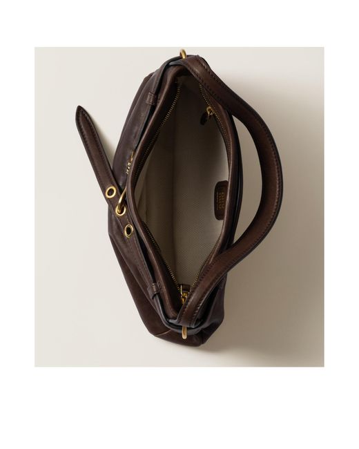 Miu Miu Brown Aventure Zipped Shoulder Bag