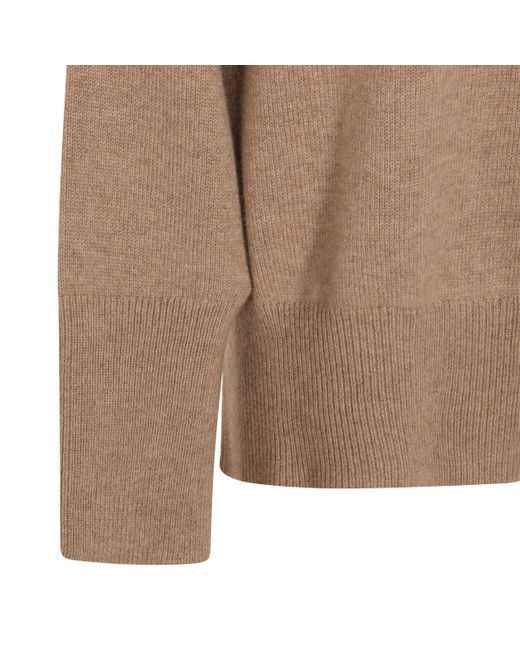 Brunello Cucinelli Brown Monile Detail Knitted Jumper