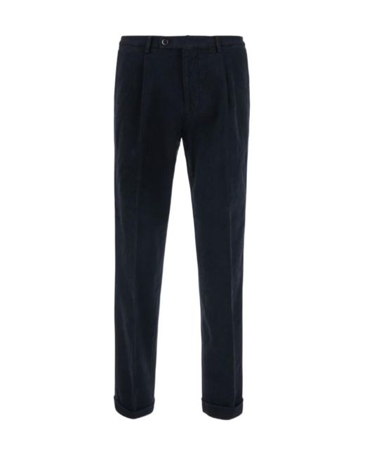 Michael Coal Blue Casual Trousers With Belt Loops for men