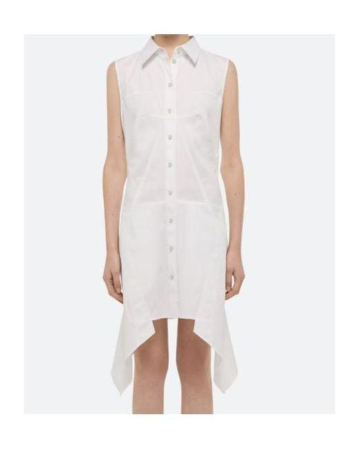 Helmut Lang White Bustier Shirt Dress