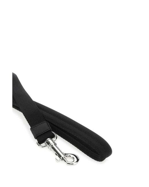 Prada White Logo Plaque Tape Leash for men
