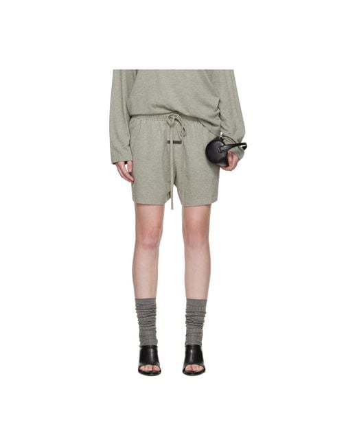 Fear Of God Gray Logo Patch Shorts
