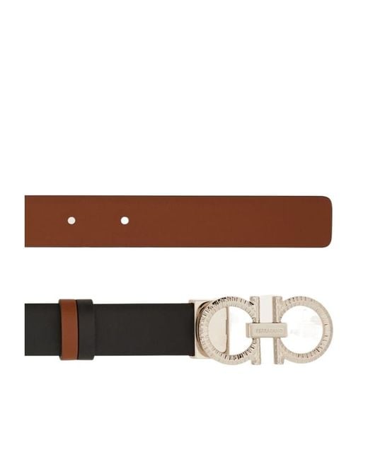 Ferragamo White Ferragamo Gancini Reversible Buckle Belt