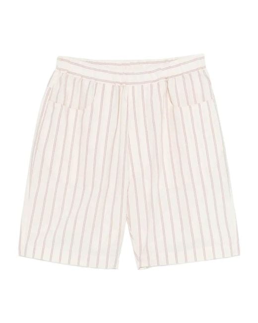 RANRA White Striped Shorts for men