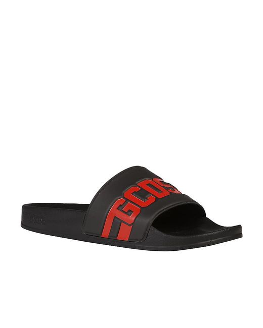 Gcds Brown Logo Open-Toed Sandals for men