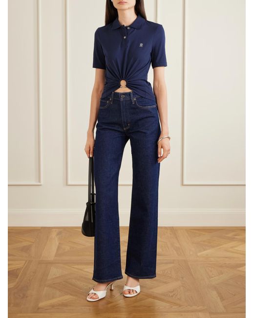 Rabanne Blue Rabanne Ruched Polo Top