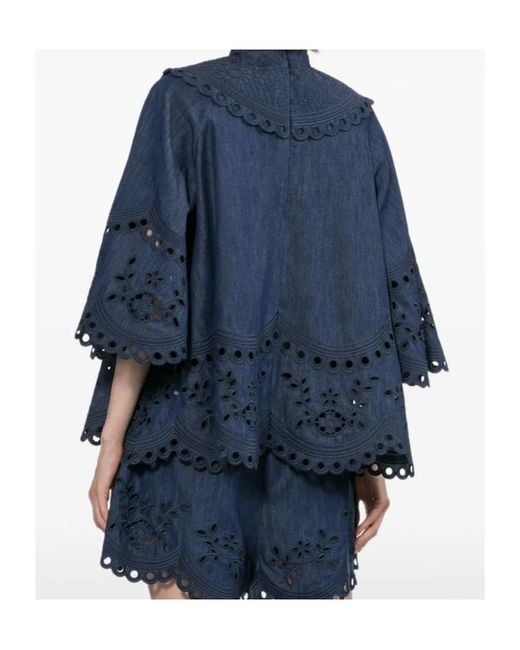 Zimmermann Blue Cotton Blouse