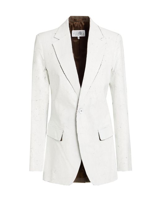 MM6 by Maison Margiela White Single-Breasted Suit Jacket