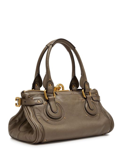 Chloé Brown Paddington Medium Grained Leather Shoulder Bag
