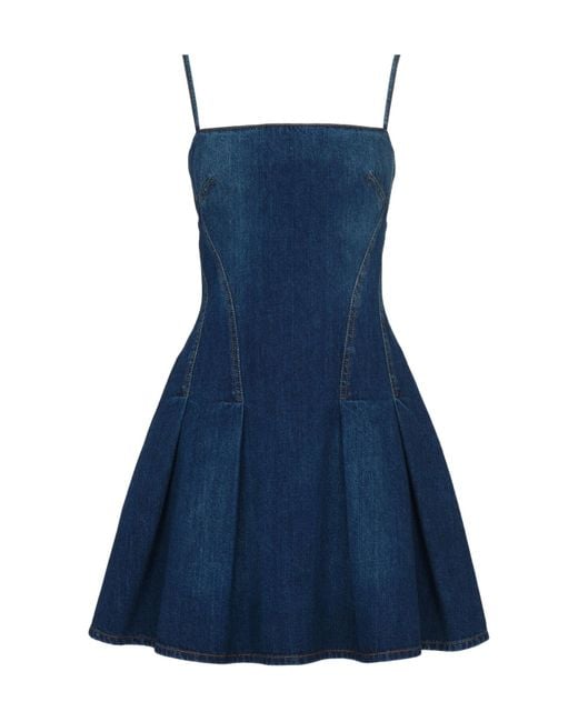 McQueen Blue Flared Denim Dress