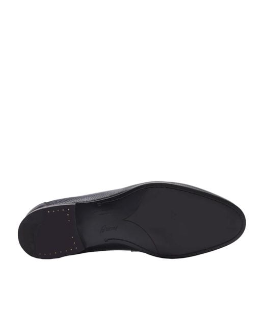 Brioni Black Midnight Deerskin Leather Appia Penny Loafers for men