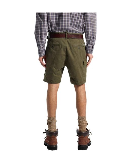 DSquared² Green Cargo Shorts for men