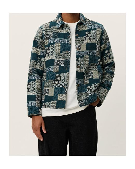 Les Deux Green Ian Jacquard Long-Sleeved Jacket for men