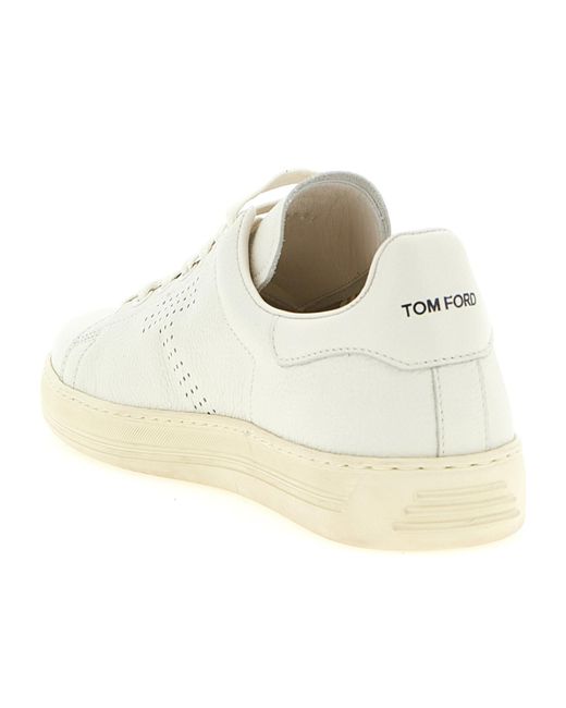 Tom Ford White Warwick Lace-Up Sneakers for men