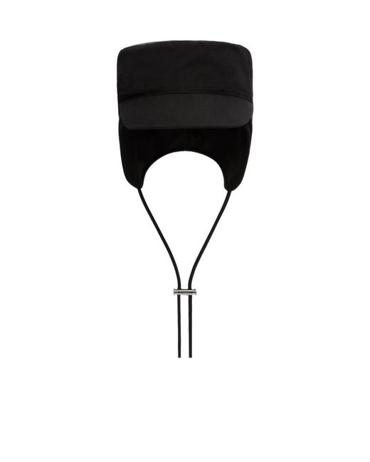 Burberry Black Monogram Drawstring Gabardine Cap for men