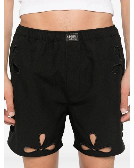 Coperni Black Petal Cut-Out Shorts for men