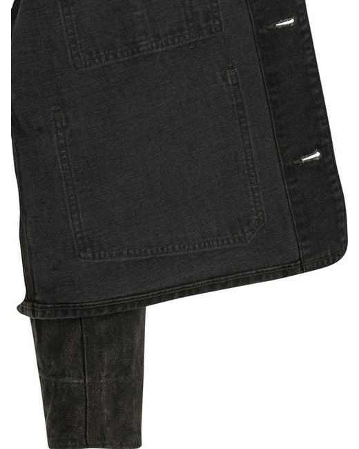 A.PRESSE Black Engineer Boxy Denim Jacket for men