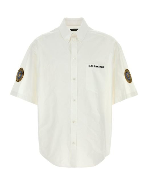 Balenciaga White Poplin Shirt for men