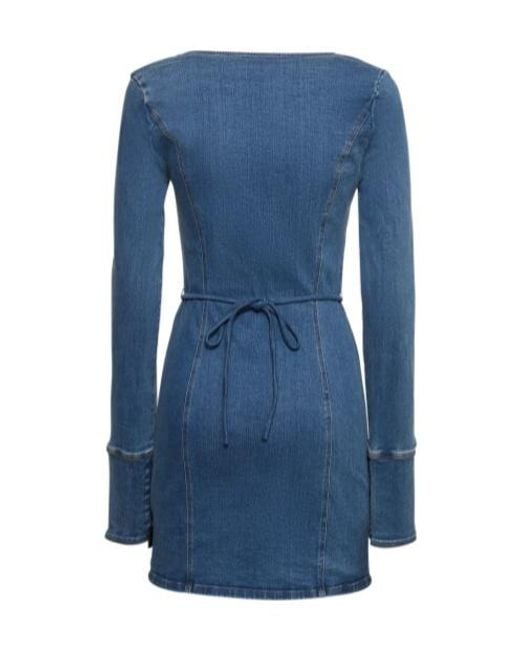 ROTATE BIRGER CHRISTENSEN Blue Rose Stretch Denim Mini Dress