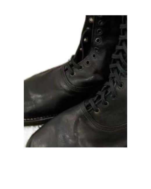 Guidi Black High-Height Boots With Splicing Design