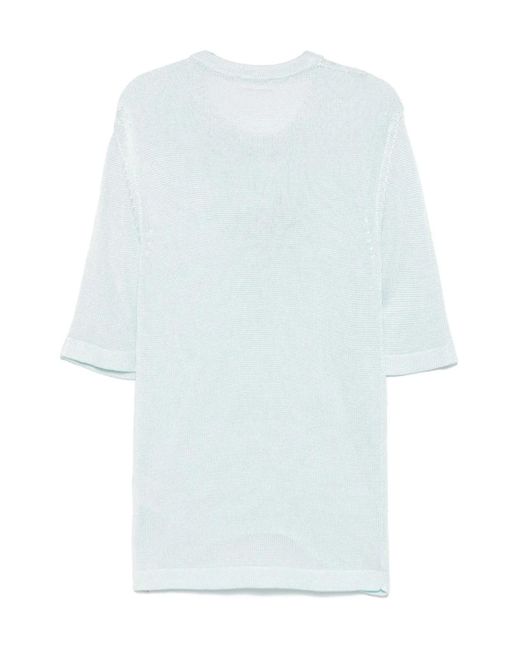 Jil Sander Blue Crochet-Flower Knit T-Shirt
