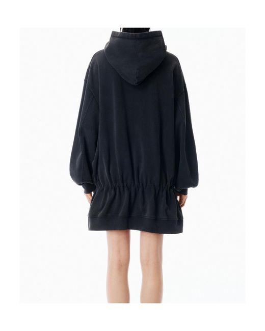 T By Alexander Wang Blue Dropped Waist Hoodie Dress