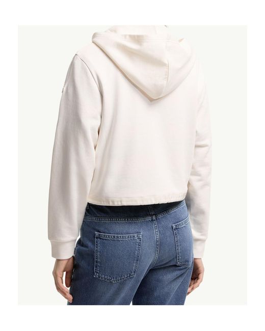 Moncler White Cotton Blend Zip-Up Sweatshirt