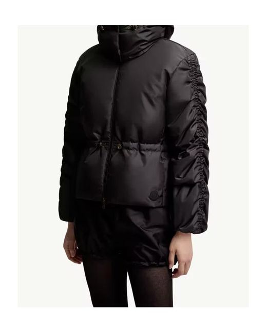 Moncler Black Louviere Zip-Up Hooded Short Padded Jacket