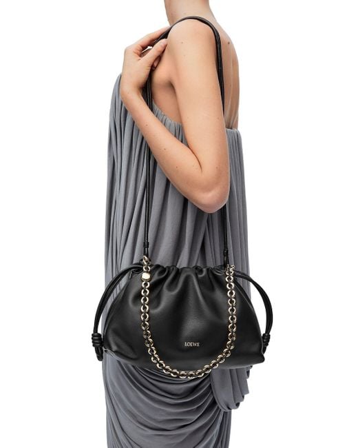 Loewe Black Flamenco Medium Drawstring Shoulder Bag