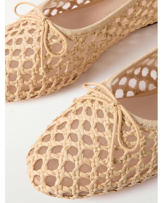 Loeffler Randall Natural Solid Woven Raffia Ballet Flats