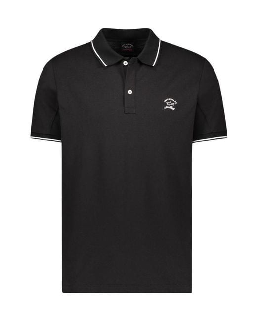 Paul & Shark Black Logo Short-Sleeved Polo Shirt for men