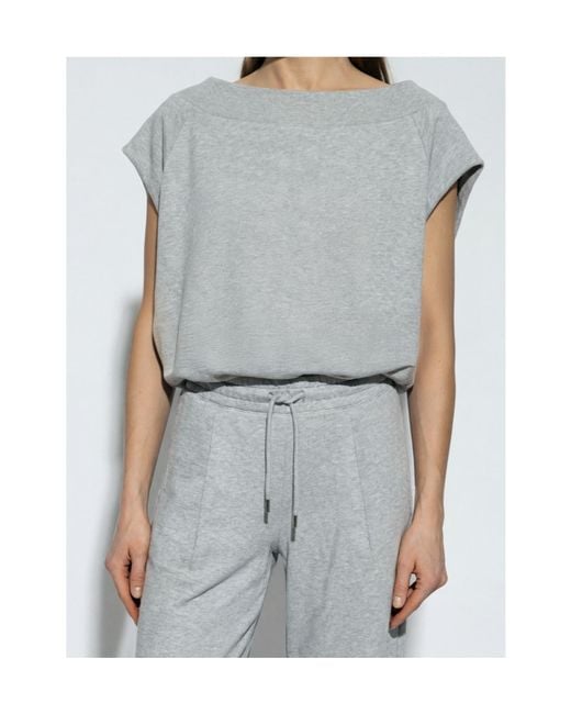 Dries Van Noten Gray Sleeveless Off-Shoulder Top