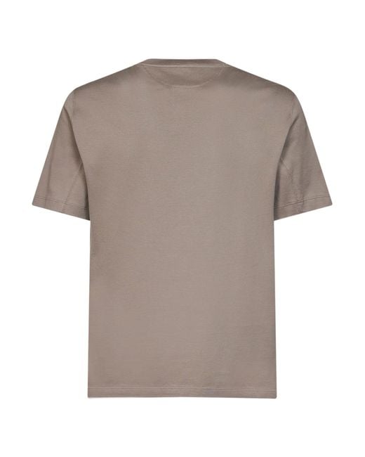 Brunello Cucinelli Multicolor Logo Embroidered Crewneck T-Shirt for men