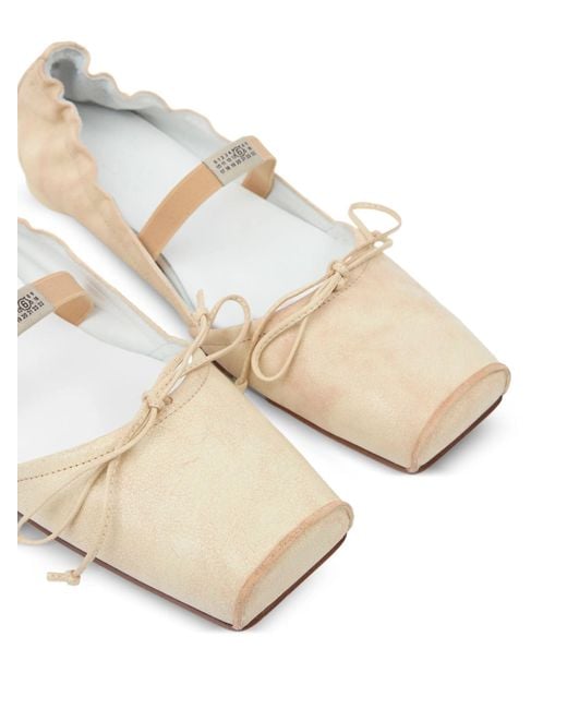 MM6 by Maison Margiela Natural Elastic Strap Ballet Flats