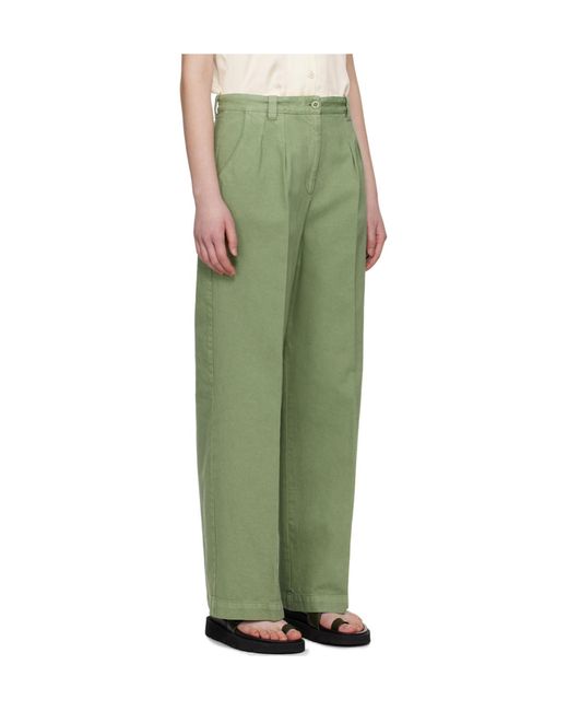 A.P.C. Green Khaki Tressie Trousers