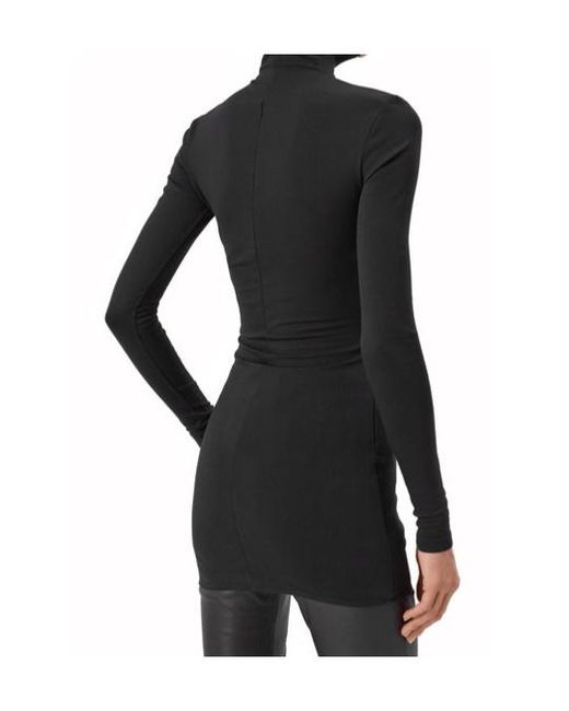 The Attico Black The Stand Up Collar Mini Dress