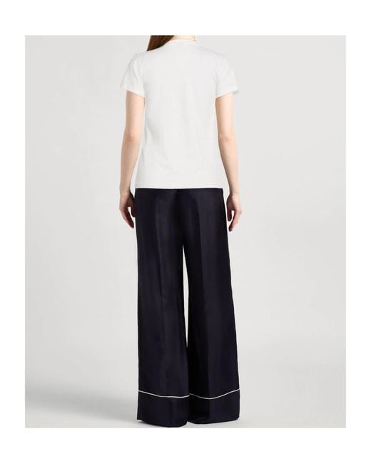 Saint Laurent White Logo Crew Neck T-Shirt