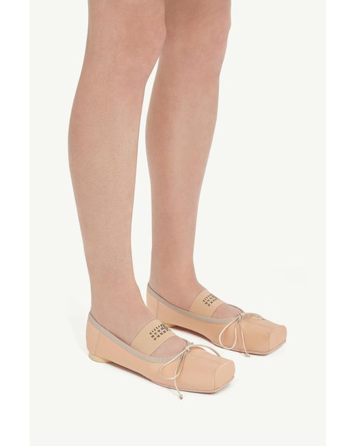 MM6 by Maison Margiela Natural Anatomic Numbers-Motif Square-Toe Ballerina Shoes