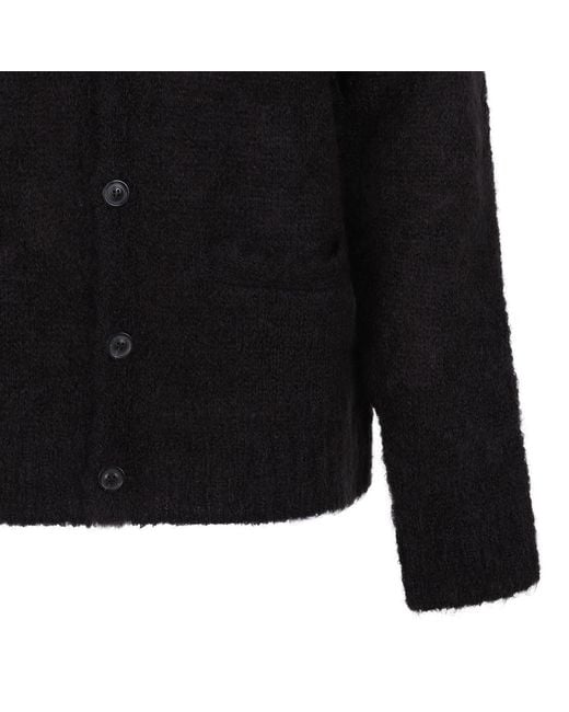 Maison Margiela Black Button-Up Knit Cardigan for men