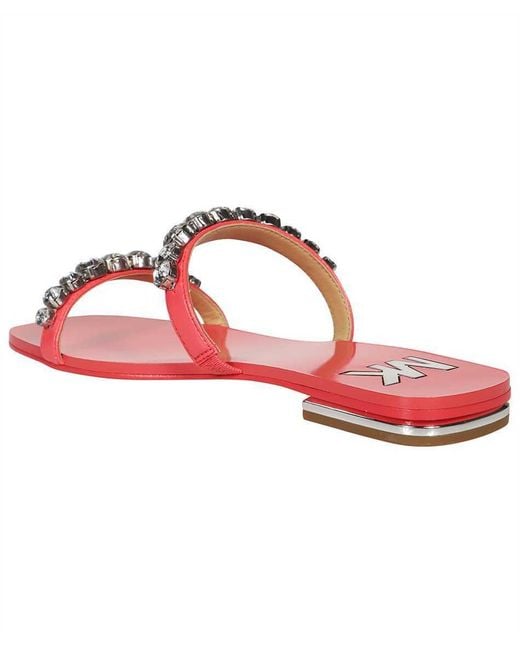 Michael Kors Pink Logo Flat Sandals