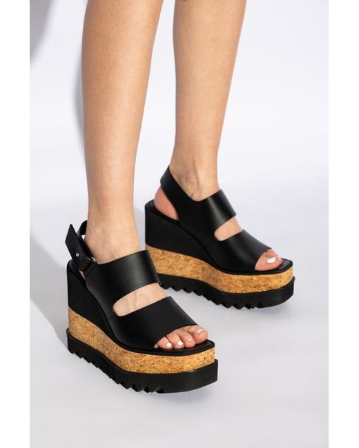 Stella McCartney Black Elyse Alter Mat Platform Sandals