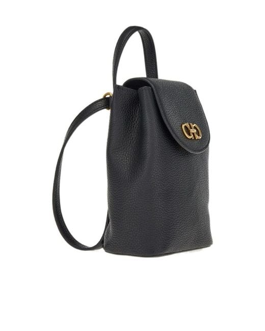 Ferragamo Black Mini Gancini Backpack